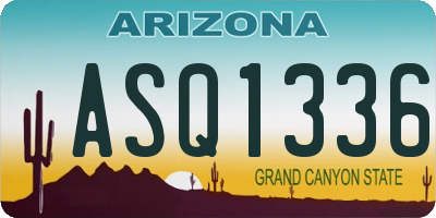AZ license plate ASQ1336