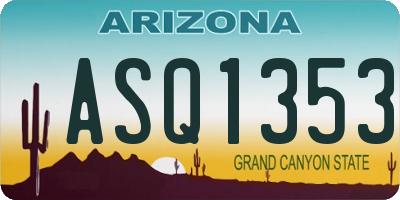 AZ license plate ASQ1353