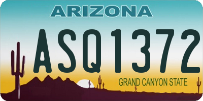 AZ license plate ASQ1372