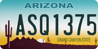AZ license plate ASQ1375