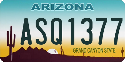 AZ license plate ASQ1377