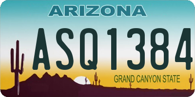 AZ license plate ASQ1384