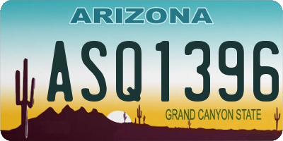 AZ license plate ASQ1396