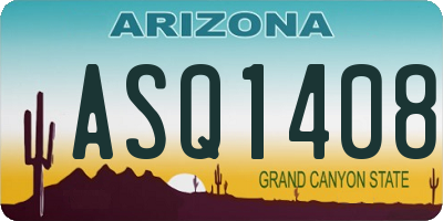 AZ license plate ASQ1408