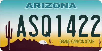 AZ license plate ASQ1422