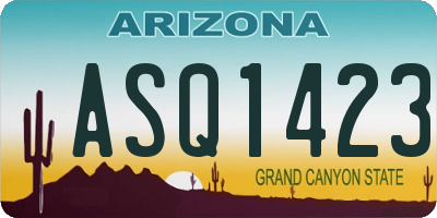 AZ license plate ASQ1423