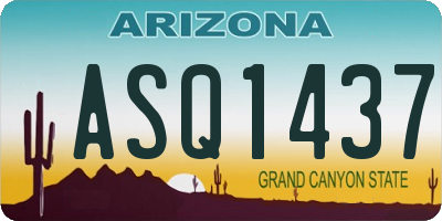 AZ license plate ASQ1437