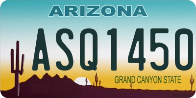 AZ license plate ASQ1450