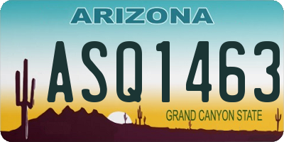AZ license plate ASQ1463