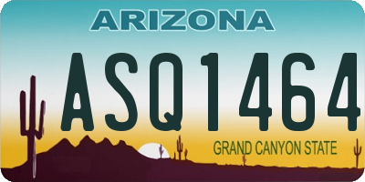 AZ license plate ASQ1464