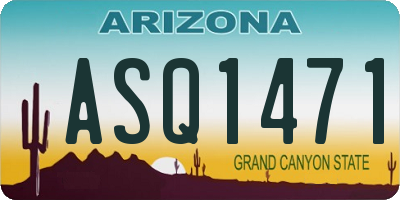 AZ license plate ASQ1471