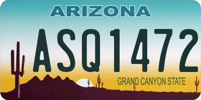AZ license plate ASQ1472