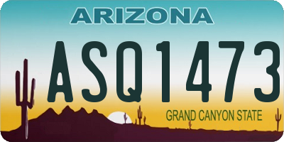 AZ license plate ASQ1473