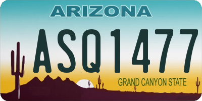 AZ license plate ASQ1477