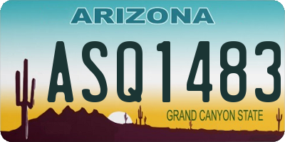 AZ license plate ASQ1483