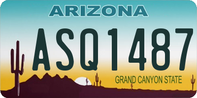 AZ license plate ASQ1487