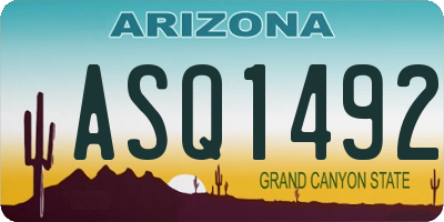 AZ license plate ASQ1492