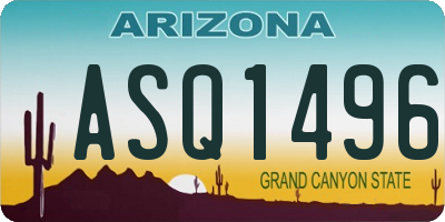 AZ license plate ASQ1496