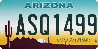 AZ license plate ASQ1499