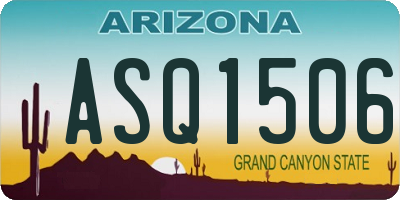 AZ license plate ASQ1506