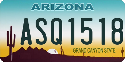 AZ license plate ASQ1518