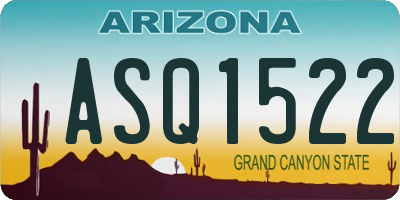AZ license plate ASQ1522