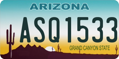 AZ license plate ASQ1533