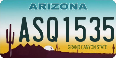 AZ license plate ASQ1535