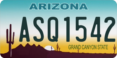 AZ license plate ASQ1542