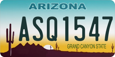 AZ license plate ASQ1547