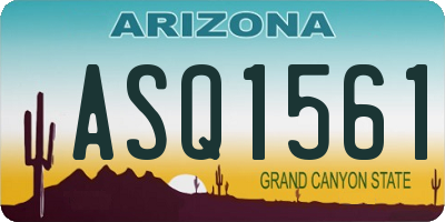AZ license plate ASQ1561