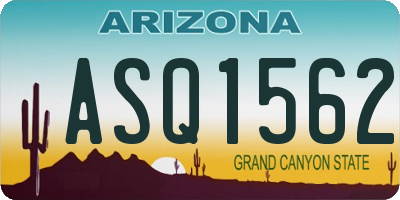 AZ license plate ASQ1562