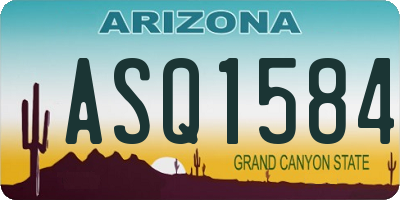 AZ license plate ASQ1584
