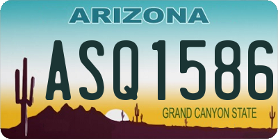 AZ license plate ASQ1586