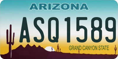 AZ license plate ASQ1589
