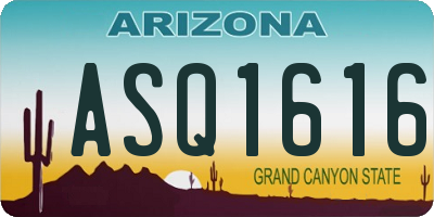 AZ license plate ASQ1616