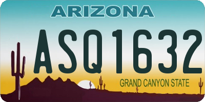 AZ license plate ASQ1632