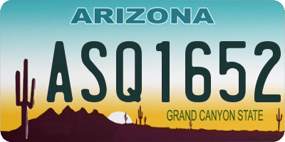 AZ license plate ASQ1652