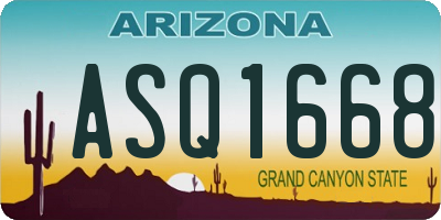 AZ license plate ASQ1668
