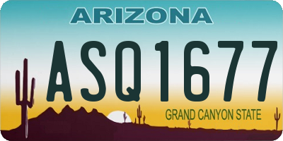 AZ license plate ASQ1677