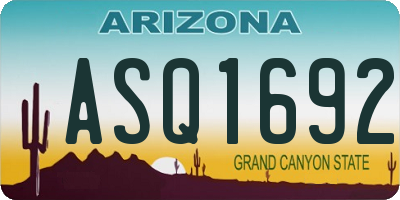 AZ license plate ASQ1692