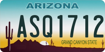 AZ license plate ASQ1712