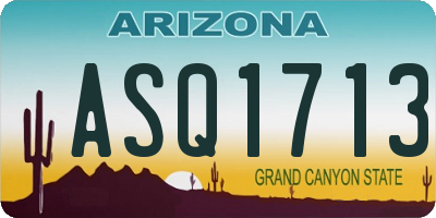 AZ license plate ASQ1713