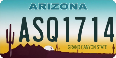 AZ license plate ASQ1714