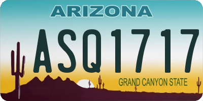 AZ license plate ASQ1717