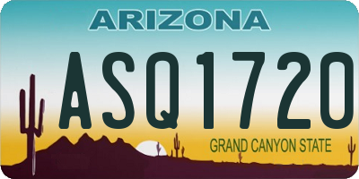 AZ license plate ASQ1720