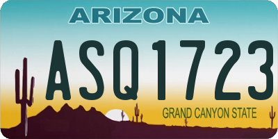 AZ license plate ASQ1723
