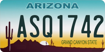 AZ license plate ASQ1742