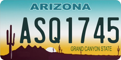 AZ license plate ASQ1745