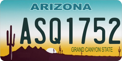 AZ license plate ASQ1752